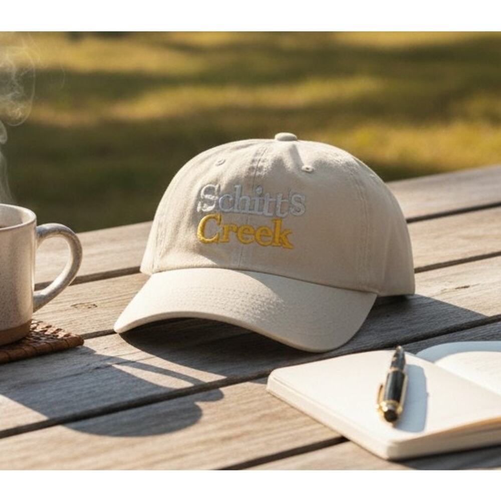 Schitt's Creek Ball Cap Hat White and Yellow Adjustable